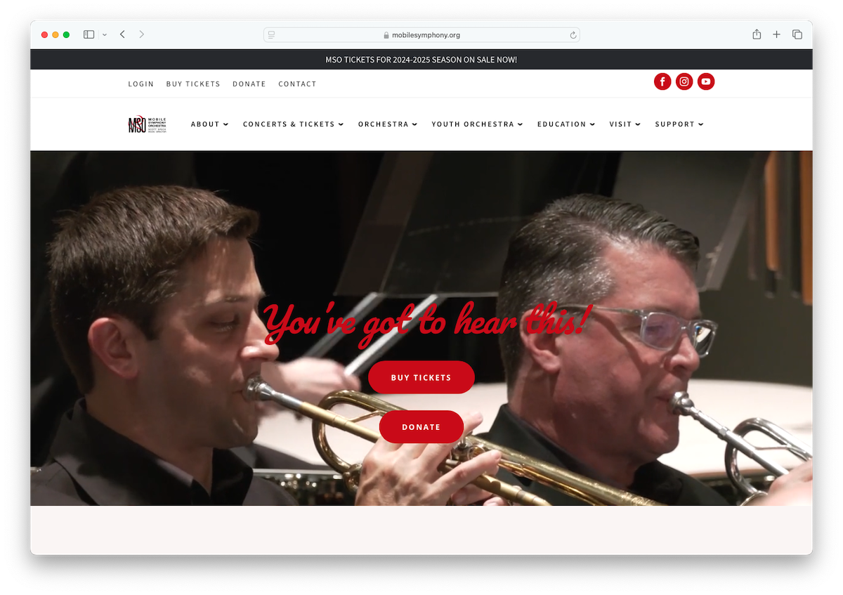 mobile symphony orchestra home page